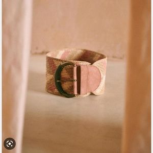 Sezane Carly raffia belt in pink size 80